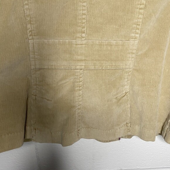 St. Johns Bay Womens Khaki Tan Corduroy Blazer Jacket Pockets Buttons - Picture 8 of 12